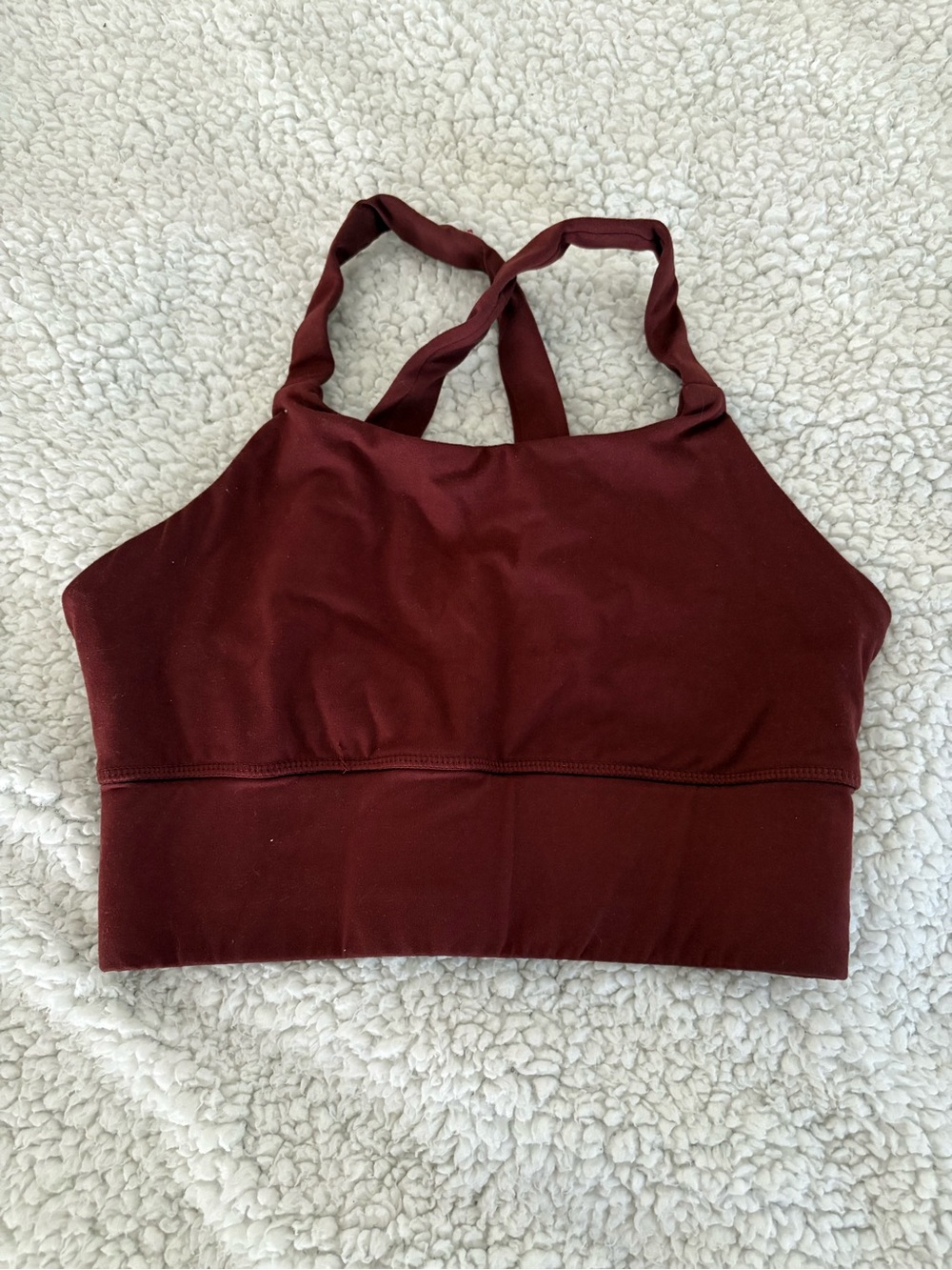 Women's Burgundy High-Neck Crop Bralette